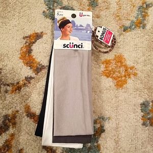 NWT 5 piece scunci headbands with bonus hair ties